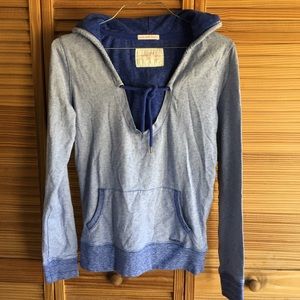 Lorna Jane Blue Hooded Droop Pullover Sweater